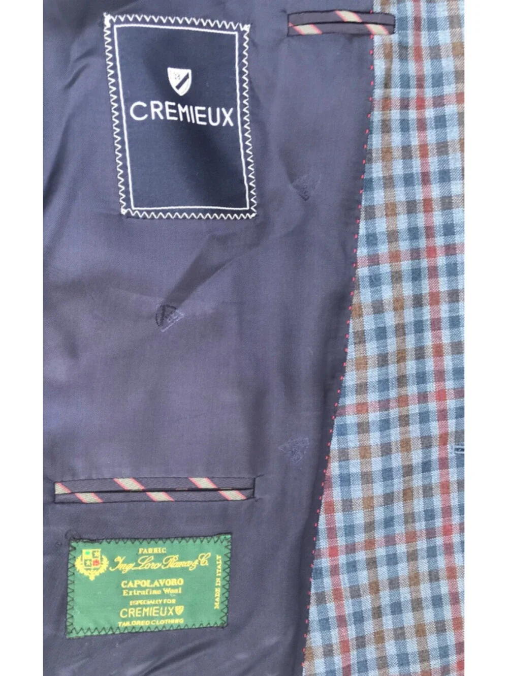 Daniel Cremieux Fine Capolavoro Jacket checkered Blazer Wool Made in Canada 44